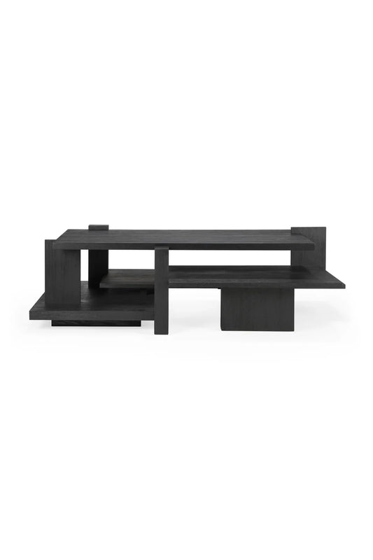 Luxury Black Teak Coffee Table Modern Italian Style for Villa