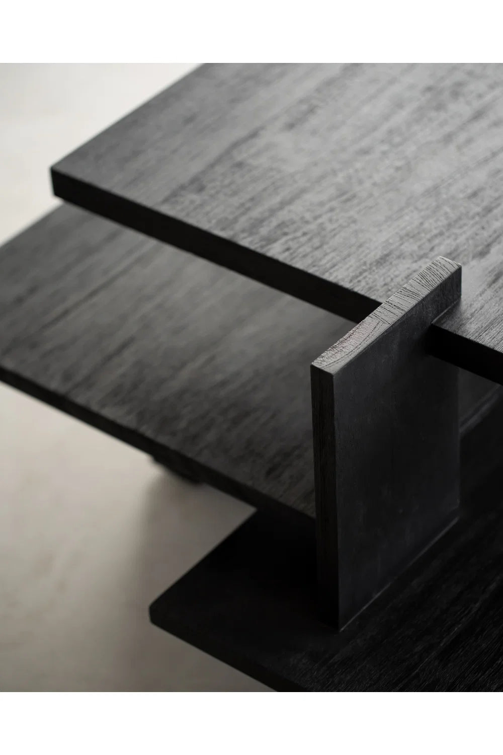 Luxury Black Teak Coffee Table Modern Italian Style for Villa
