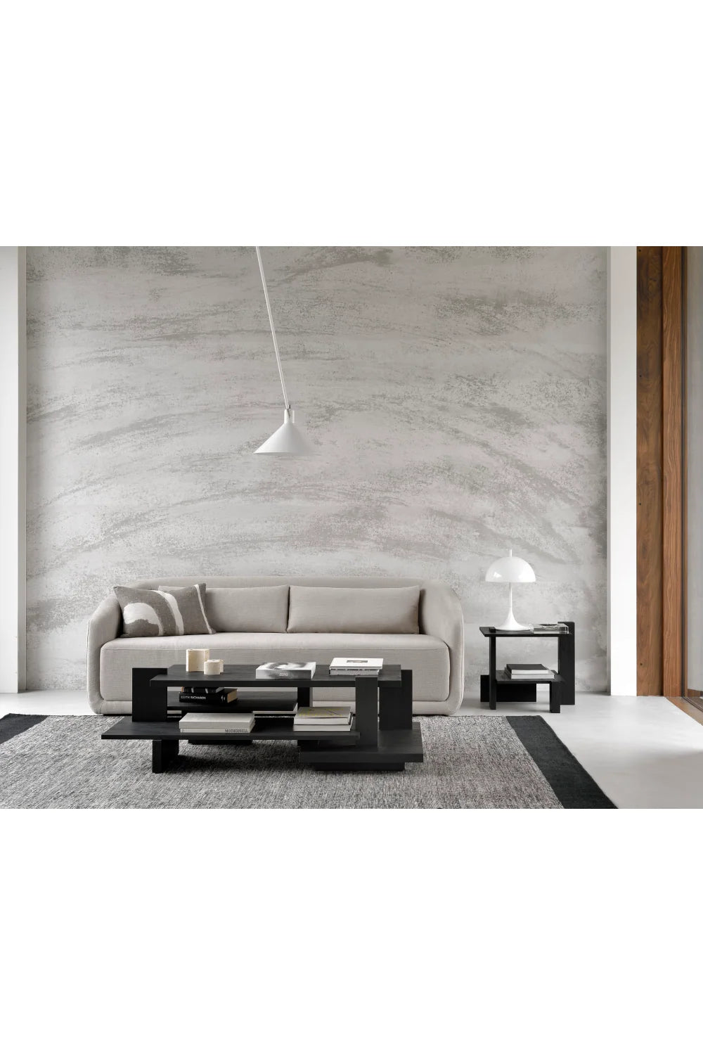 Luxury Black Teak Coffee Table Modern Italian Style for Villa