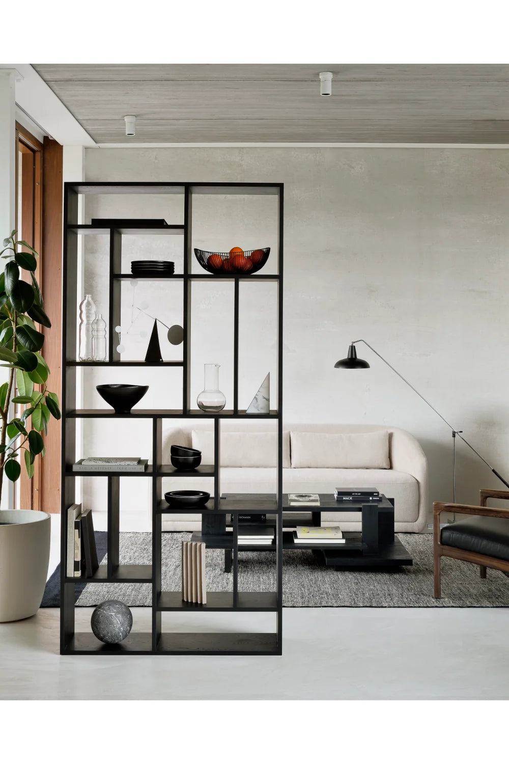 Luxury Black Teak Coffee Table Modern Italian Style for Villa