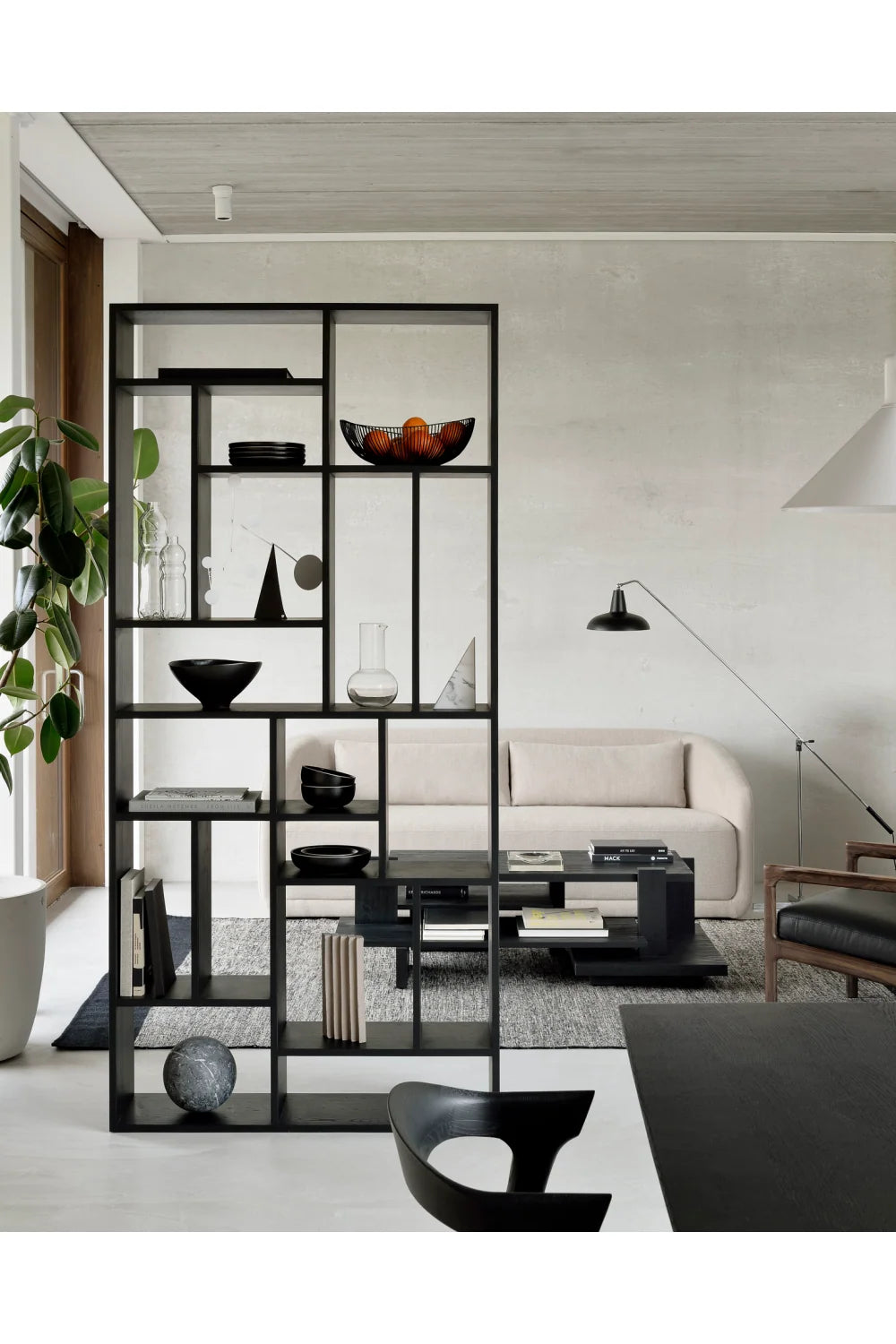 Luxury Black Teak Coffee Table Modern Italian Style for Villa