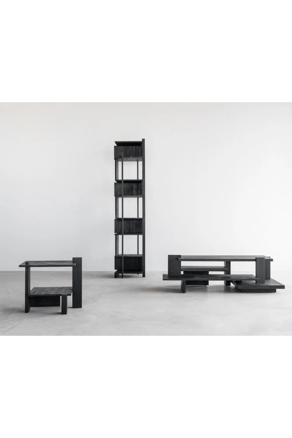 Luxury Black Teak Coffee Table Modern Italian Style for Villa