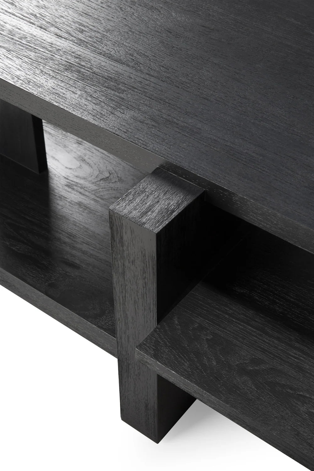 Luxury Black Teak Coffee Table Modern Italian Style for Villa