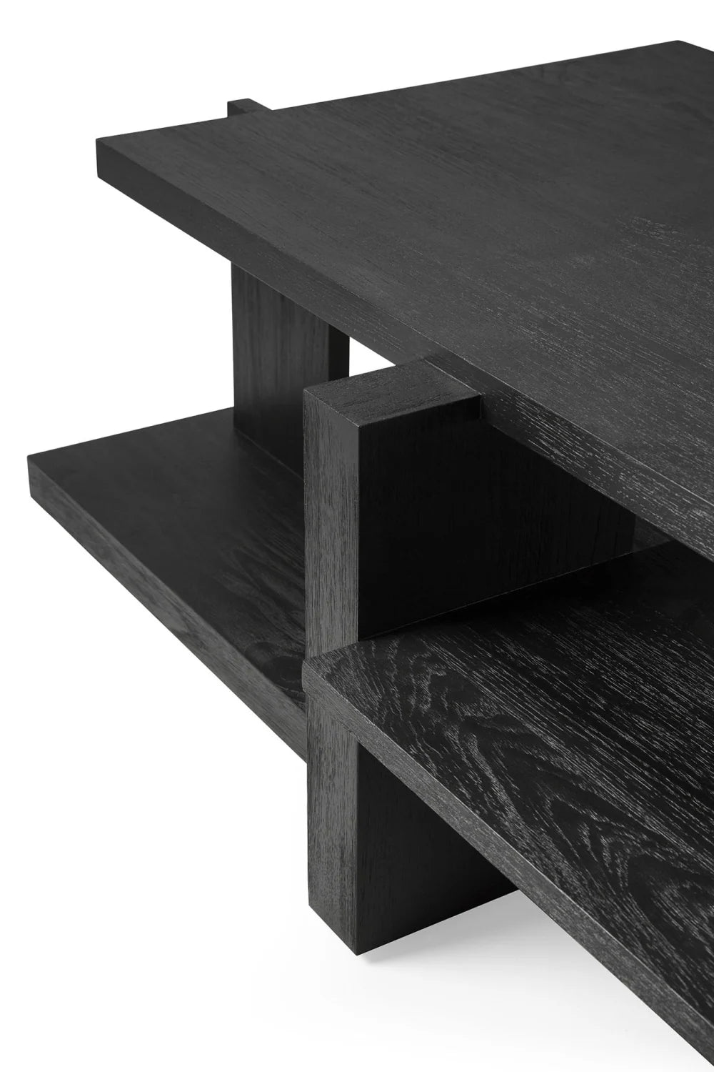 Luxury Black Teak Coffee Table Modern Italian Style for Villa