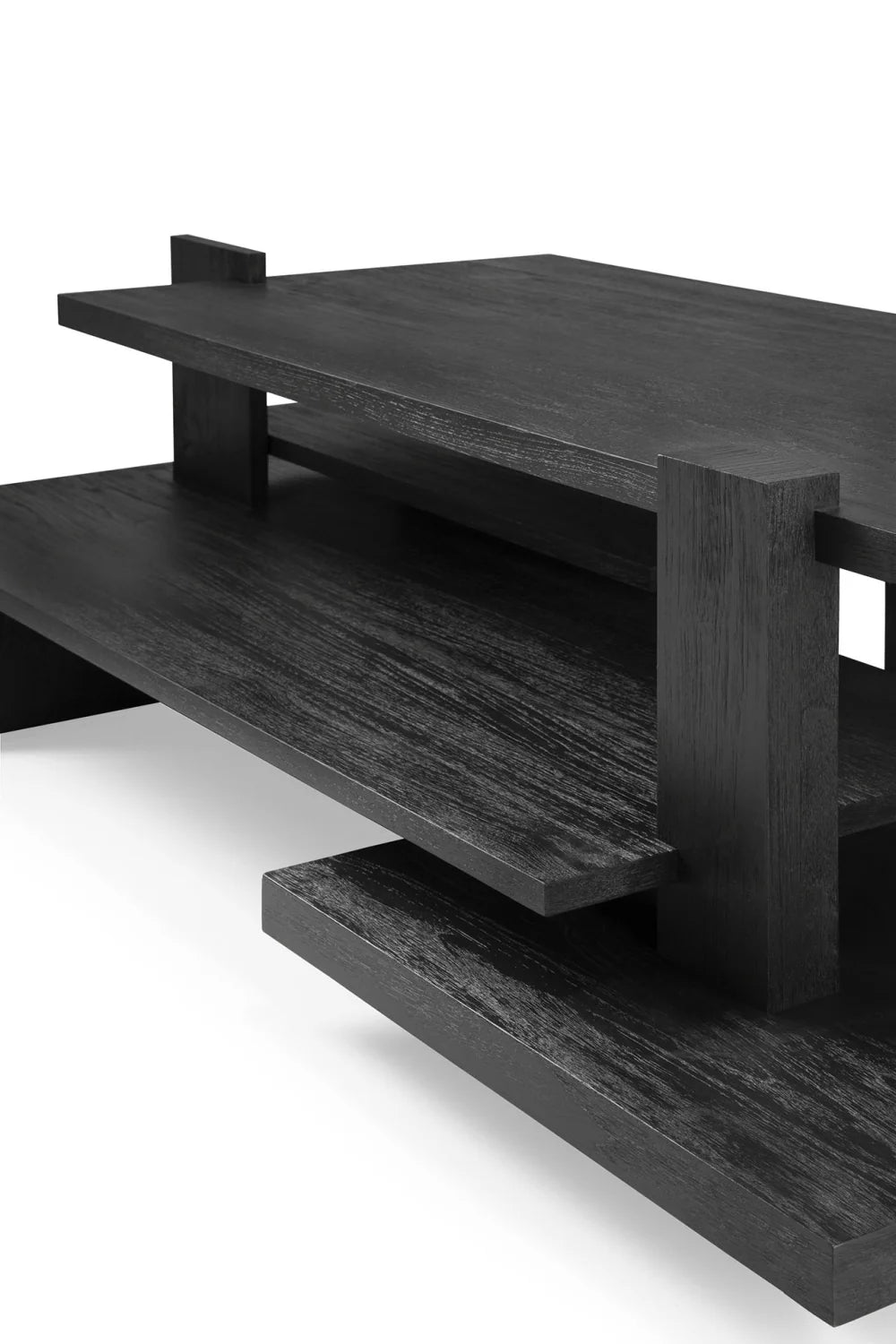 Luxury Black Teak Coffee Table Modern Italian Style for Villa