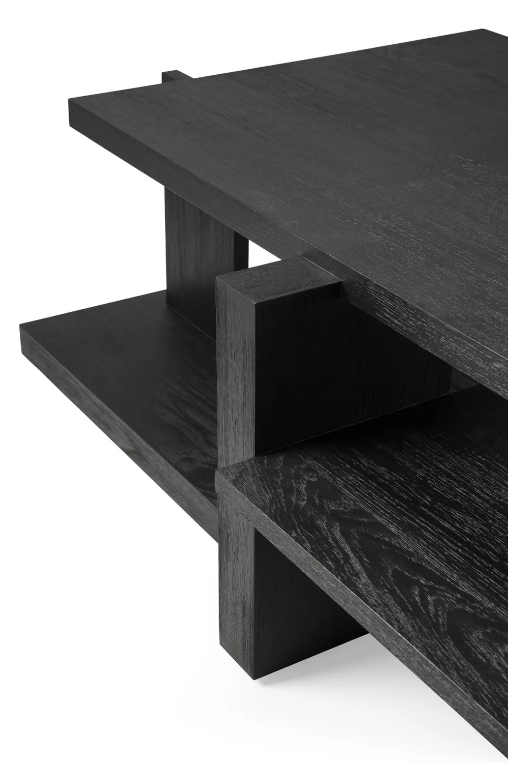 Luxury Black Teak Coffee Table Modern Italian Style for Villa