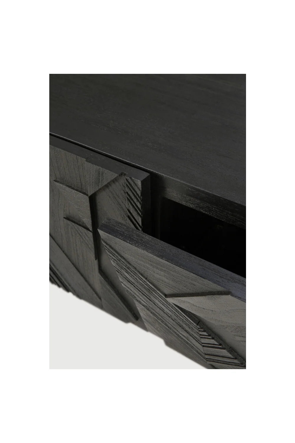 Luxury Black Teak Media Unit Modern Italian Style for Villa