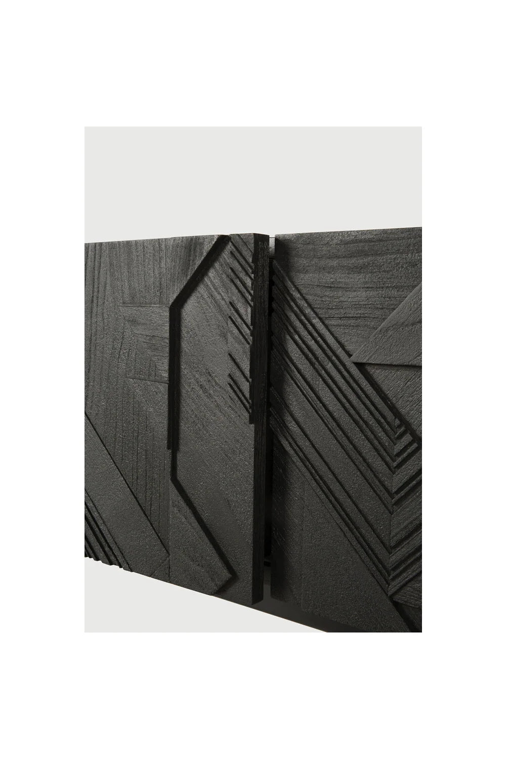 Luxury Black Teak Media Unit Modern Italian Style for Villa