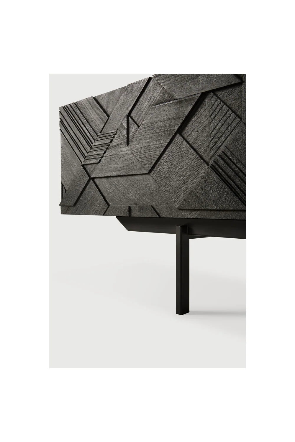 Luxury Black Teak Media Unit Modern Italian Style for Villa