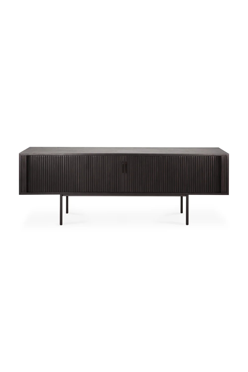 Luxury Black Teak TV Cupboard Modern Italian Style for Villa