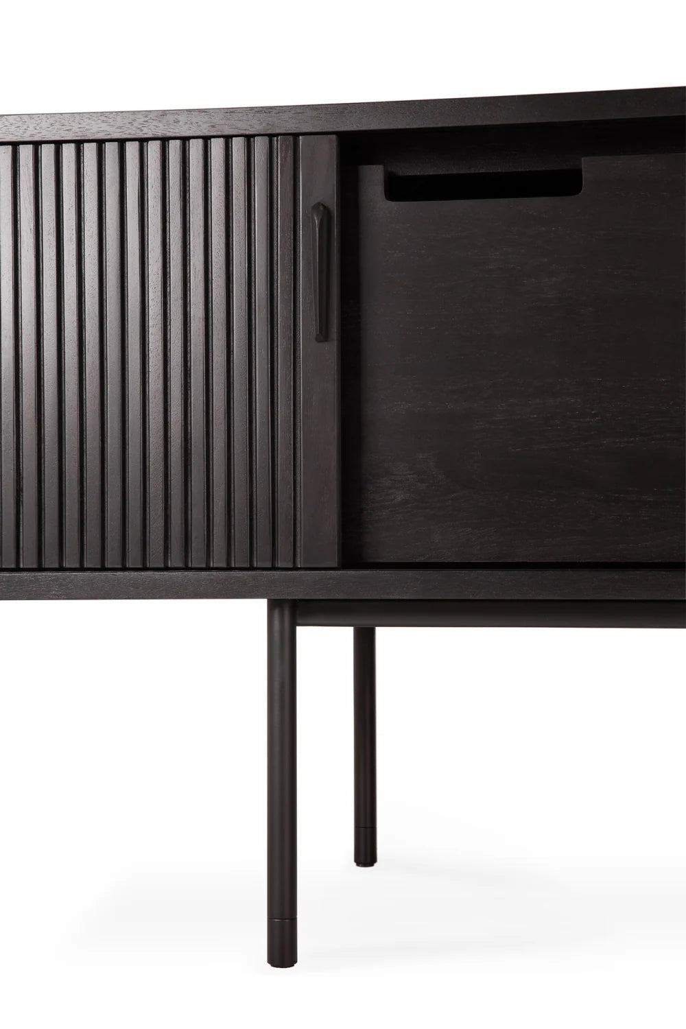 Luxury Black Teak TV Cupboard Modern Italian Style for Villa