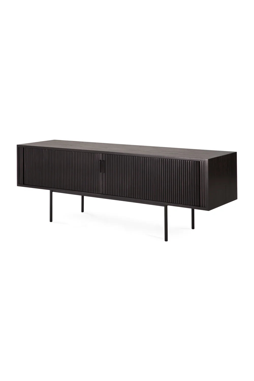 Luxury Black Teak TV Cupboard Modern Italian Style for Villa