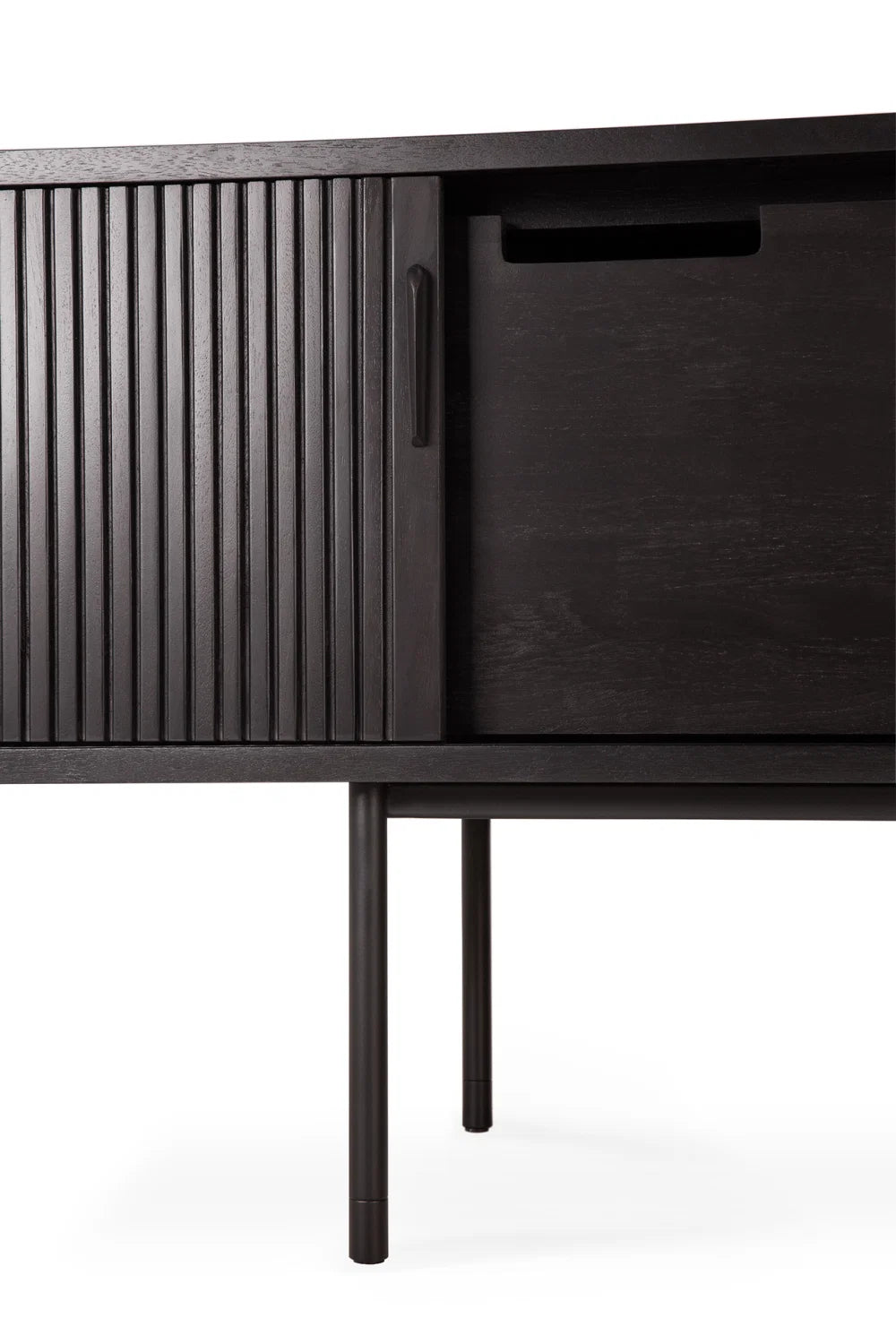 Luxury Black Teak TV Cupboard Modern Italian Style for Villa