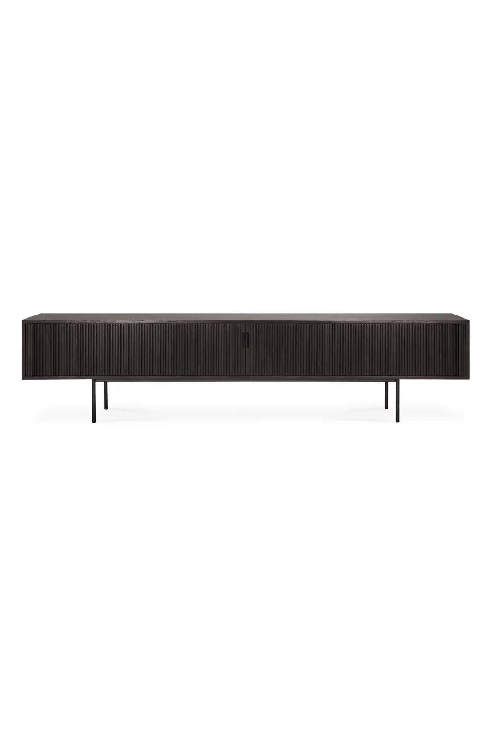 Luxury Black Teak TV Cupboard Modern Italian Style for Villa
