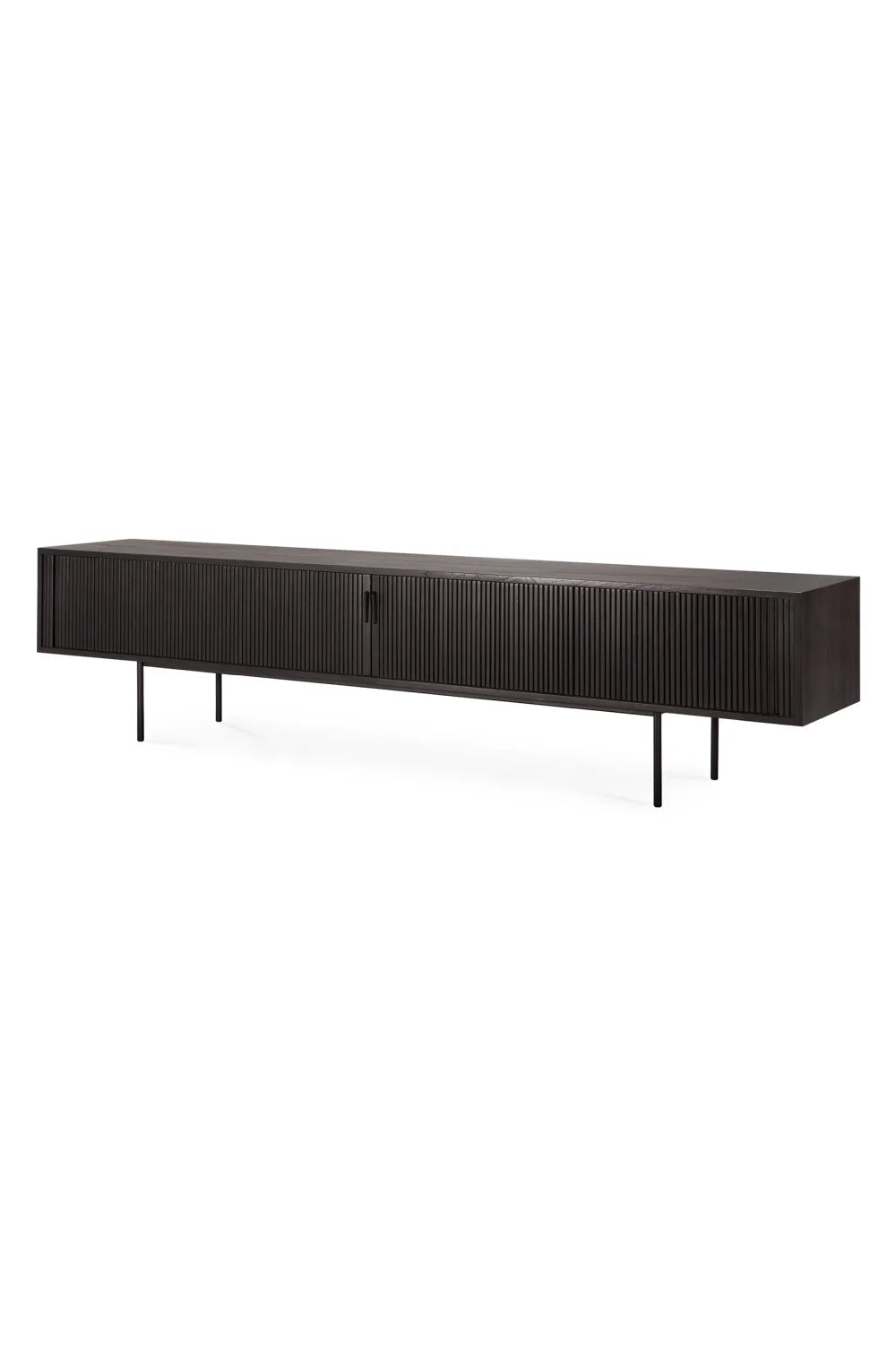 Luxury Black Teak TV Cupboard Modern Italian Style for Villa