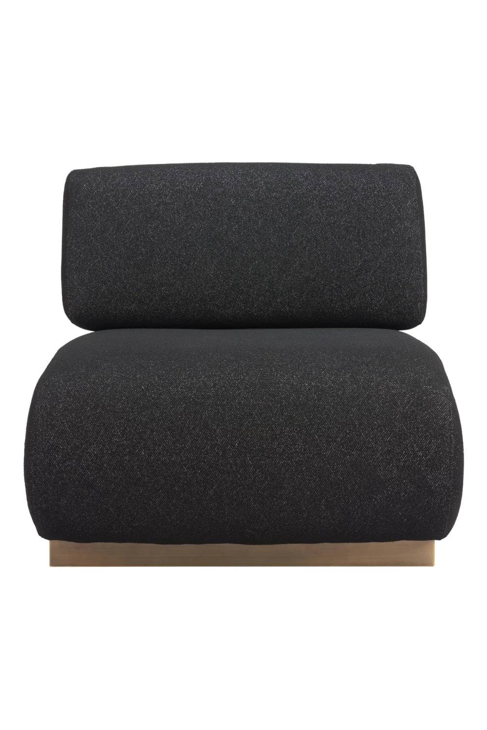 Luxury Black Textured Fabric Accent Chair Modern Italian Style for Villa