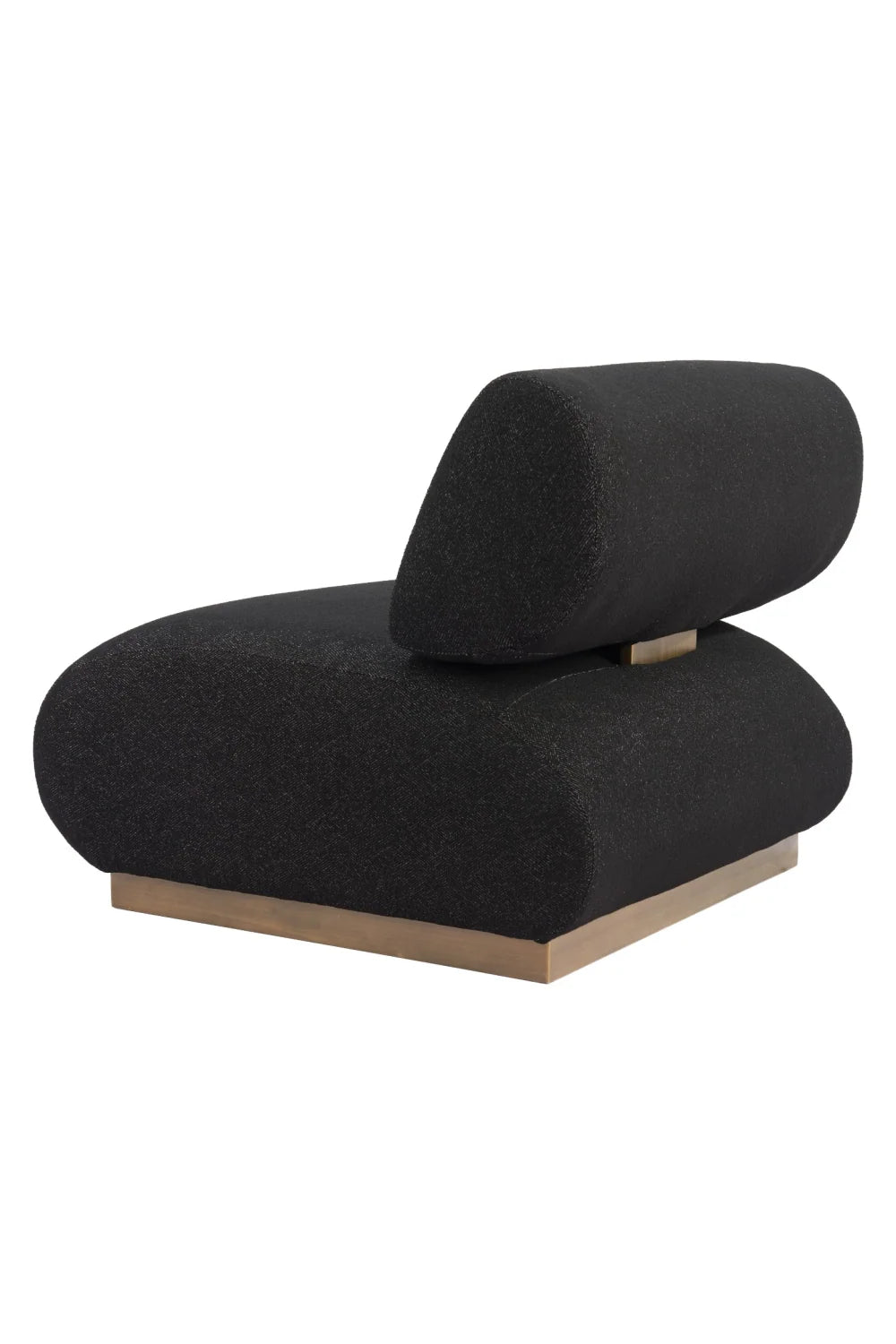 Luxury Black Textured Fabric Accent Chair Modern Italian Style for Villa