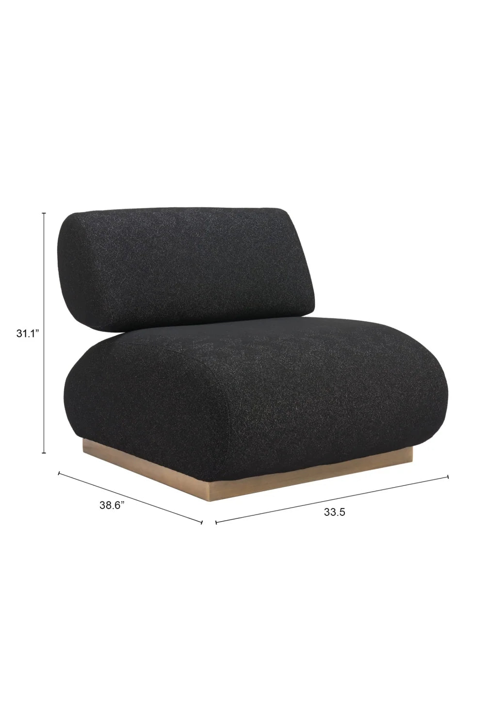 Luxury Black Textured Fabric Accent Chair Modern Italian Style for Villa