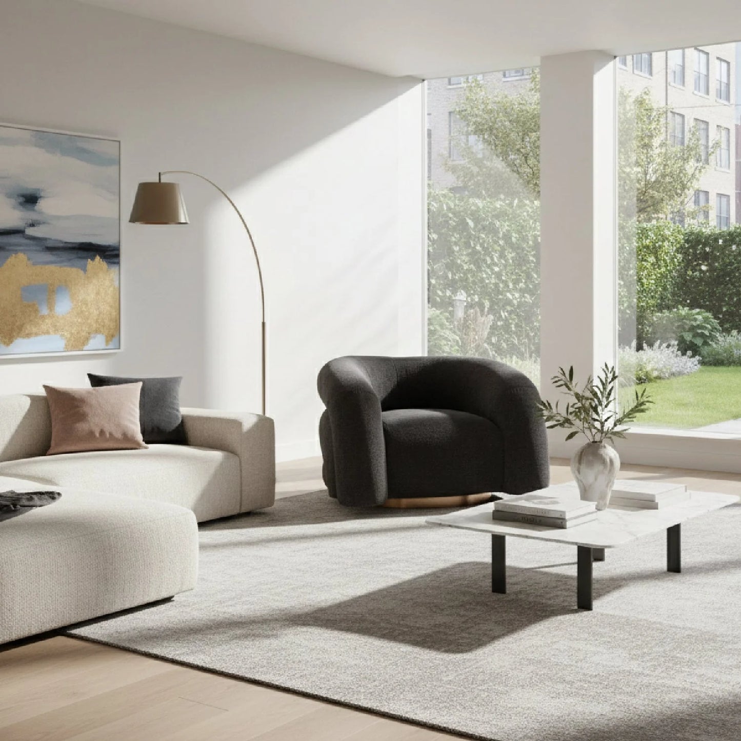 Luxury Black Velvet Accent Chair Modern European Style for Villa