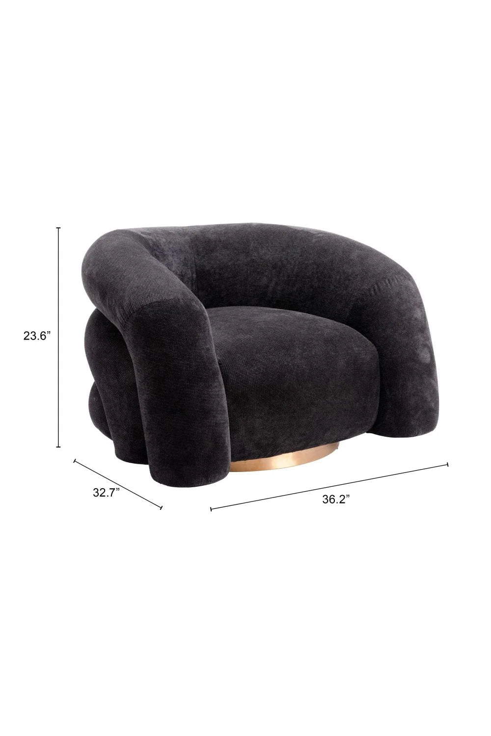 Luxury Black Velvet Accent Chair Modern European Style for Villa