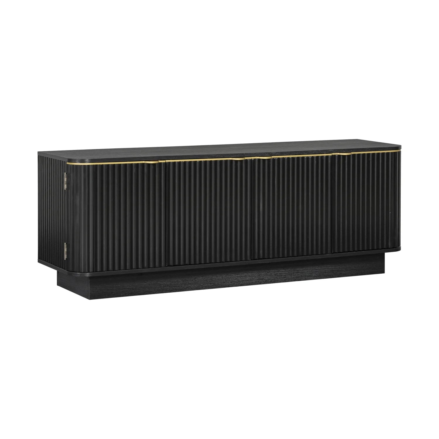 Luxury Black Wood TV Stand Modern Italian Style for Villa