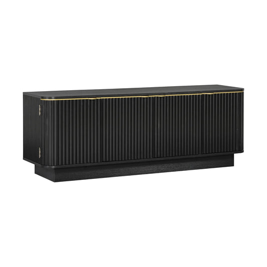 Luxury Black Wood TV Stand Modern Italian Style for Villa