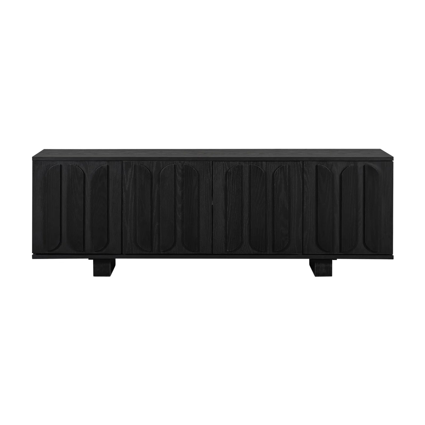 Luxury Black Wood TV Stand Modern Italian Style for Villa