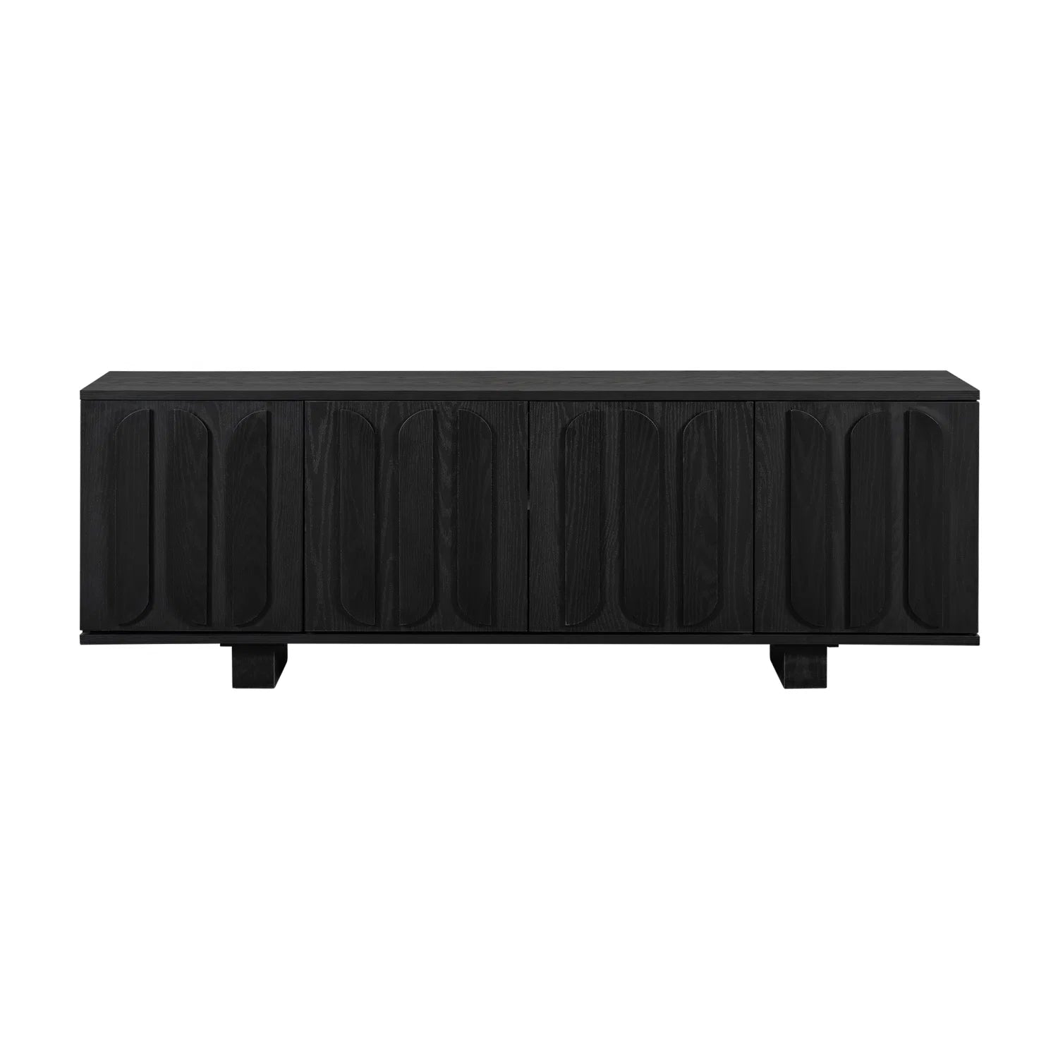 Luxury Black Wood TV Stand Modern Italian Style for Villa