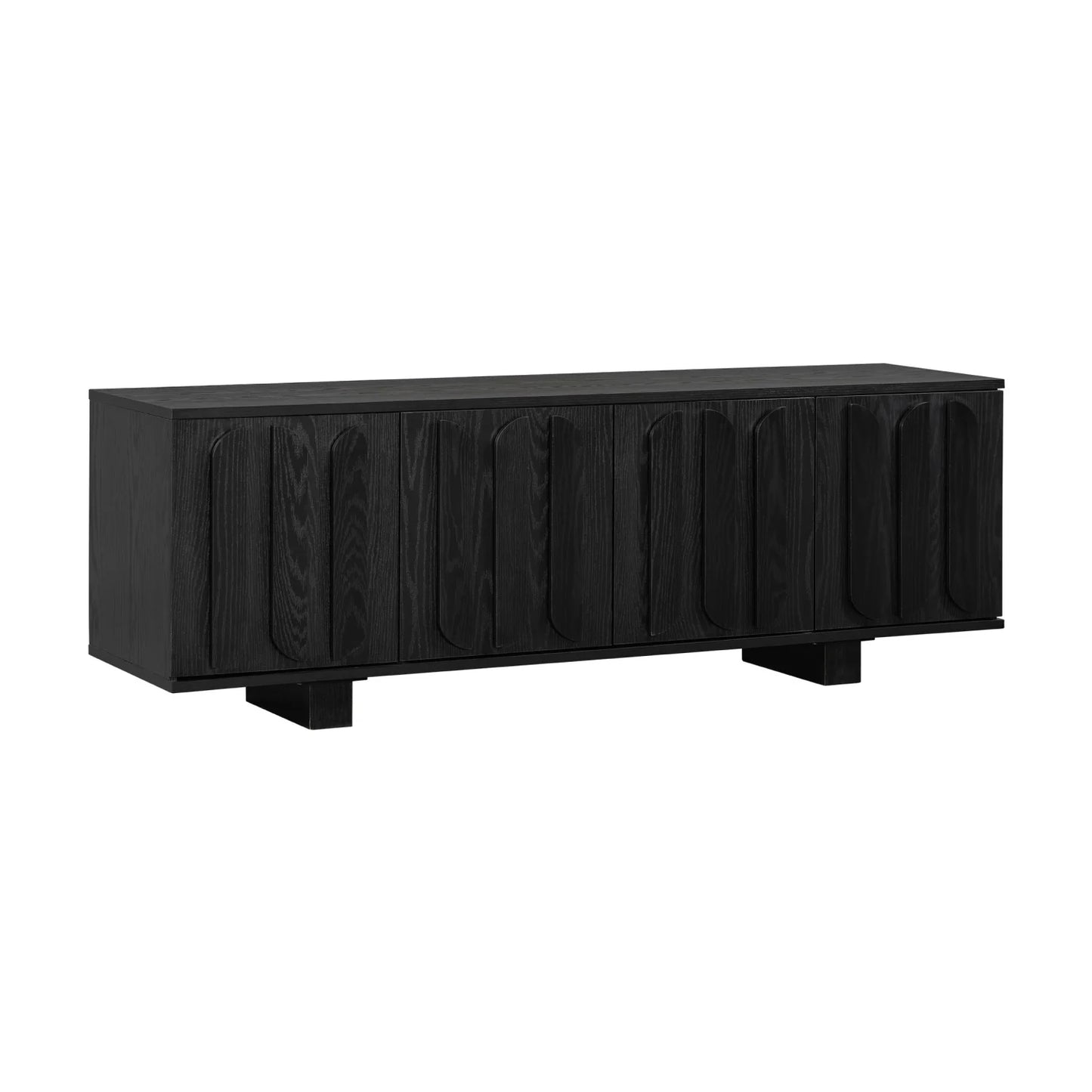 Luxury Black Wood TV Stand Modern Italian Style for Villa