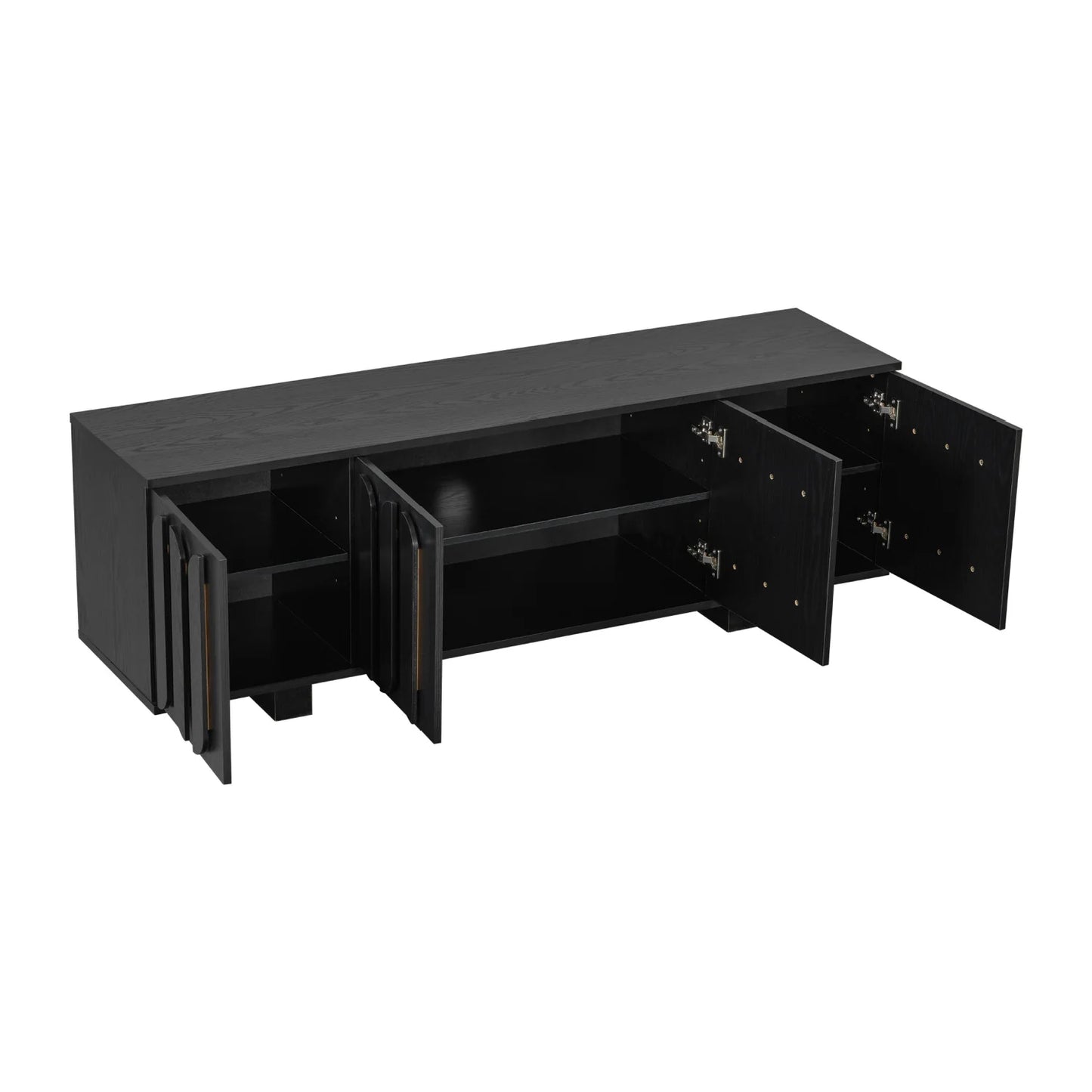 Luxury Black Wood TV Stand Modern Italian Style for Villa