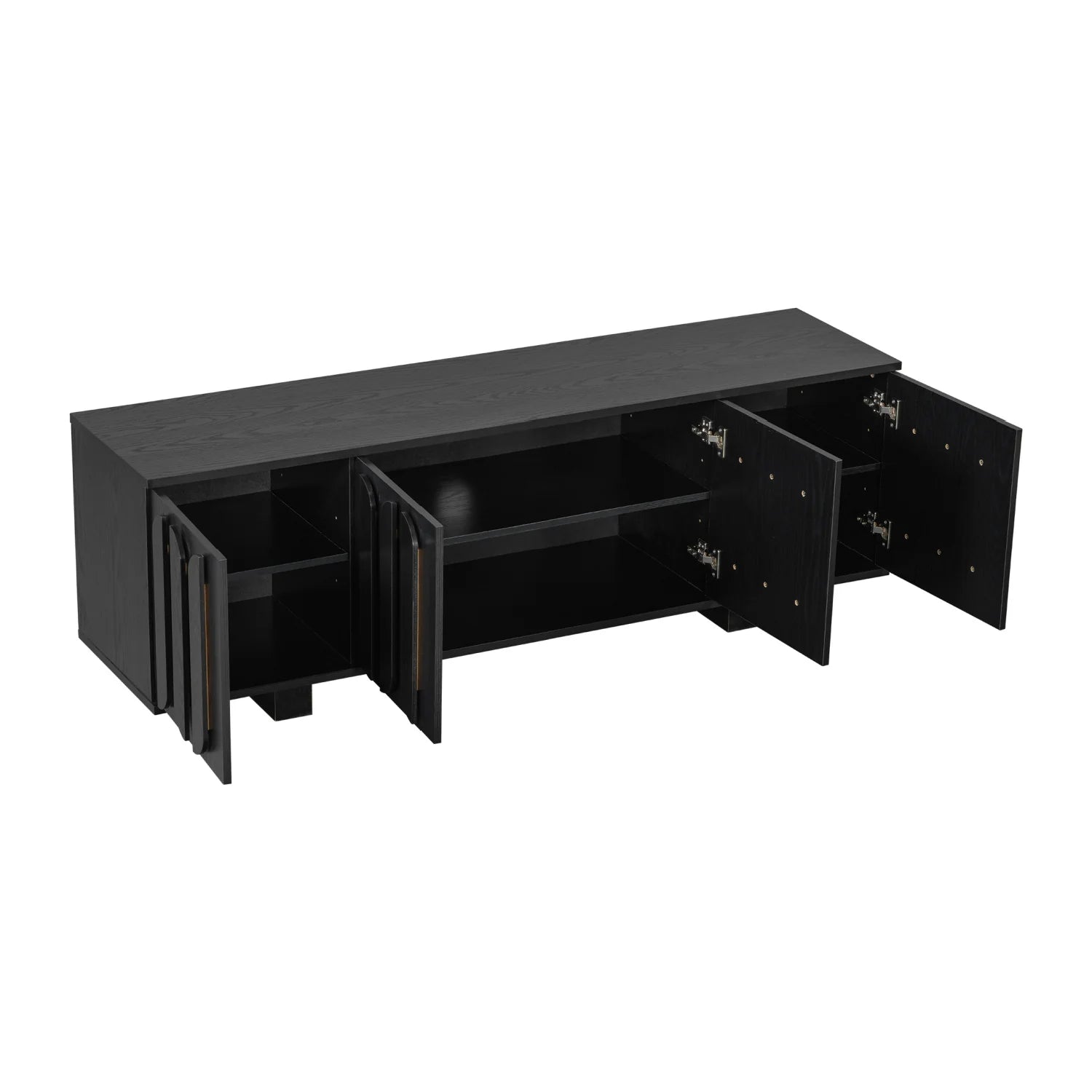 Luxury Black Wood TV Stand Modern Italian Style for Villa
