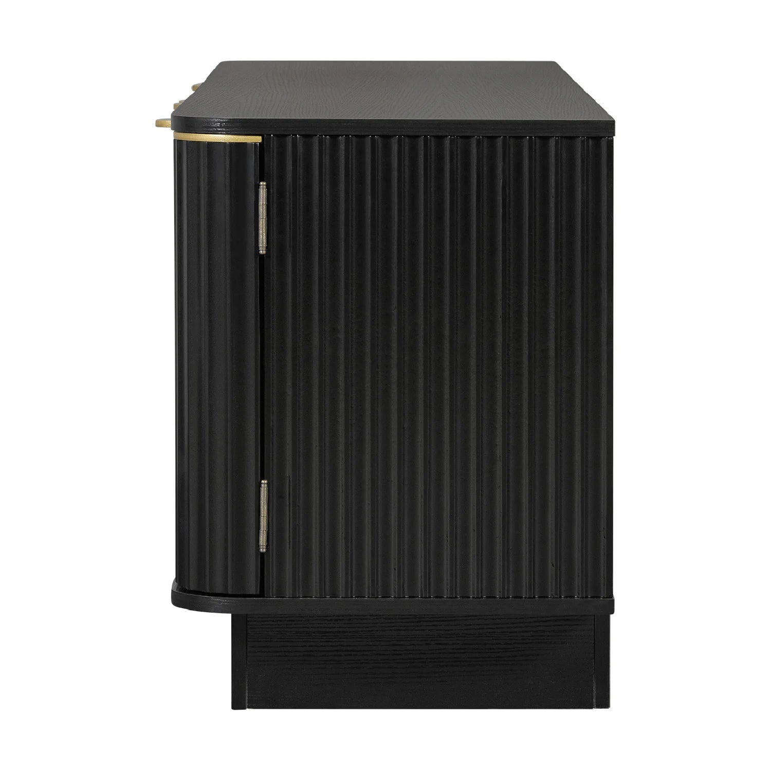 Luxury Black Wood TV Stand Modern Italian Style for Villa
