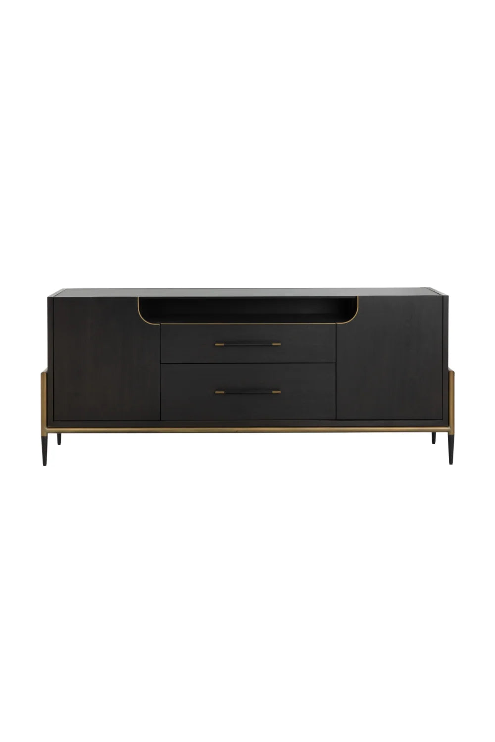 Luxury Black Wooden Sideboard European Style for Villa