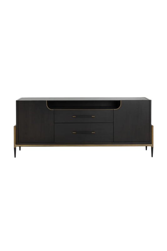 Luxury Black Wooden Sideboard European Style for Villa