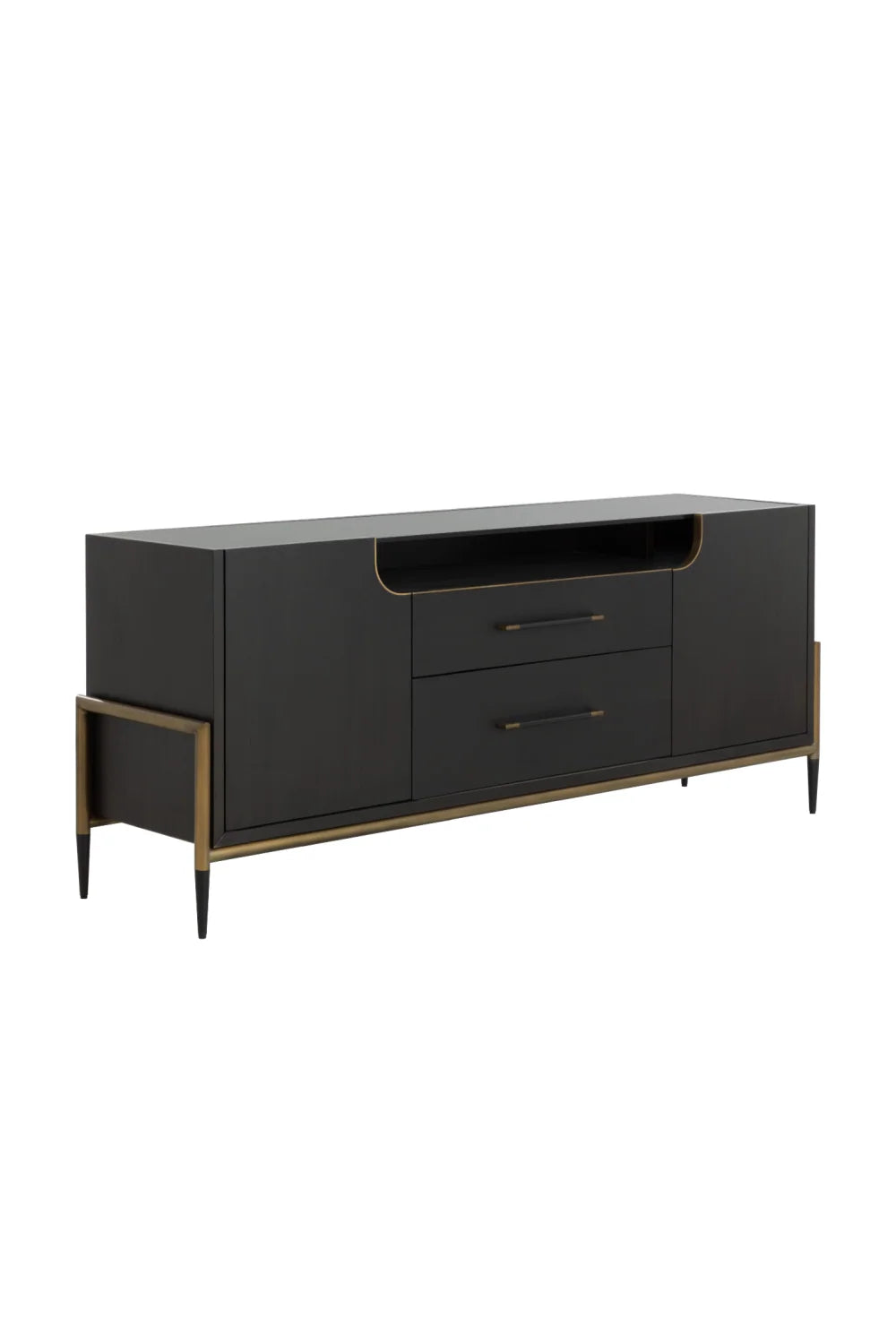 Luxury Black Wooden Sideboard European Style for Villa