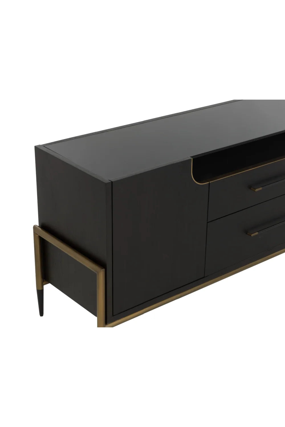 Luxury Black Wooden Sideboard European Style for Villa