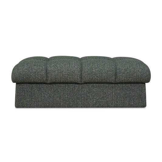 Luxury Block Tufted Fabric Bench European Style for Villa