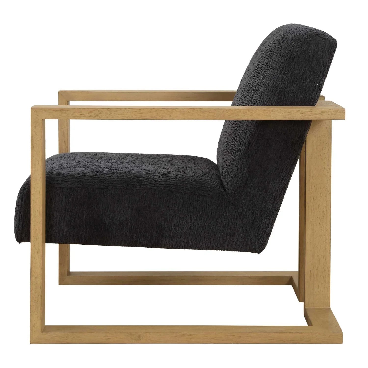 Luxury Blue Chenille Armchair European Style for Villa