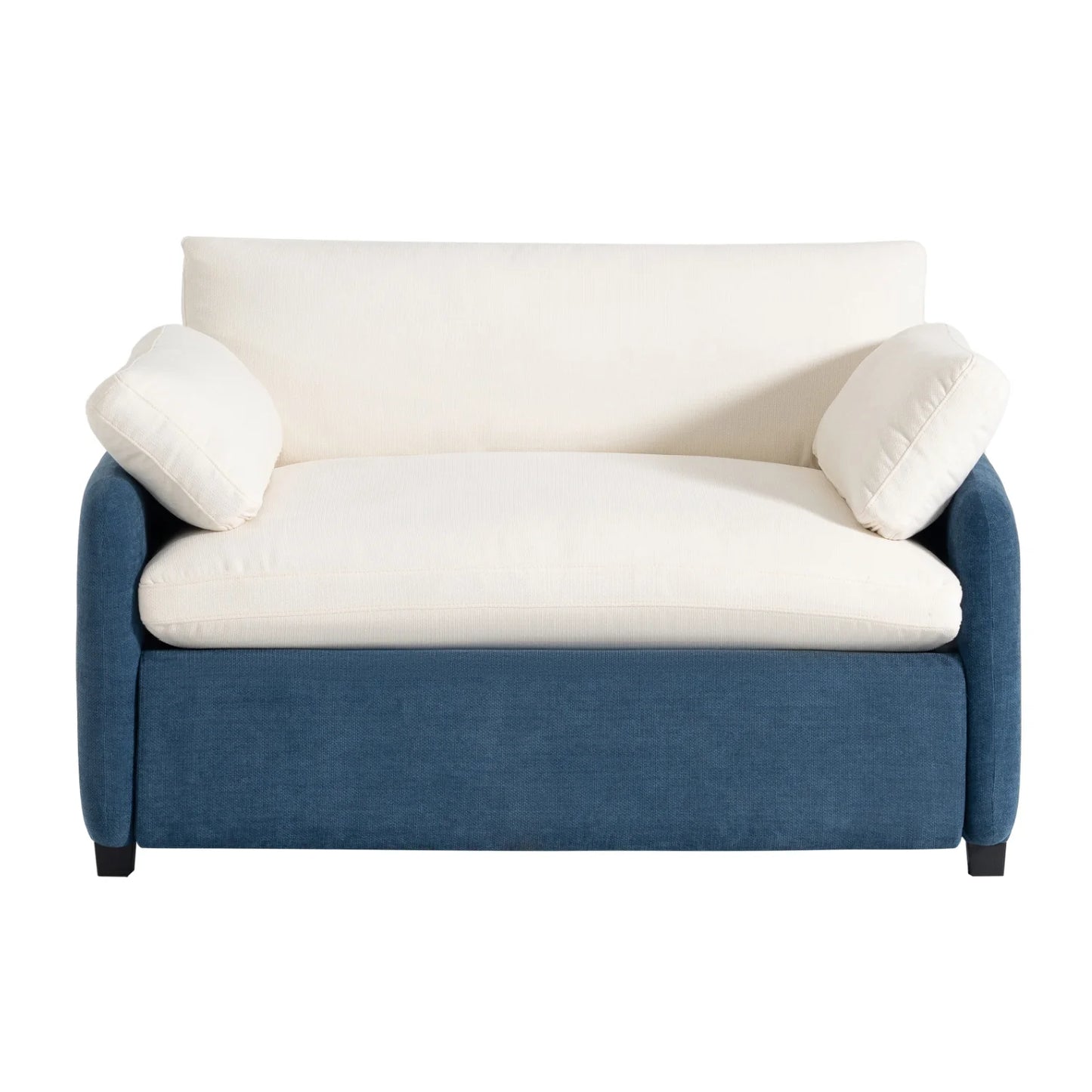 Luxury Blue Chenille Oversized Armchair European Style for Villa