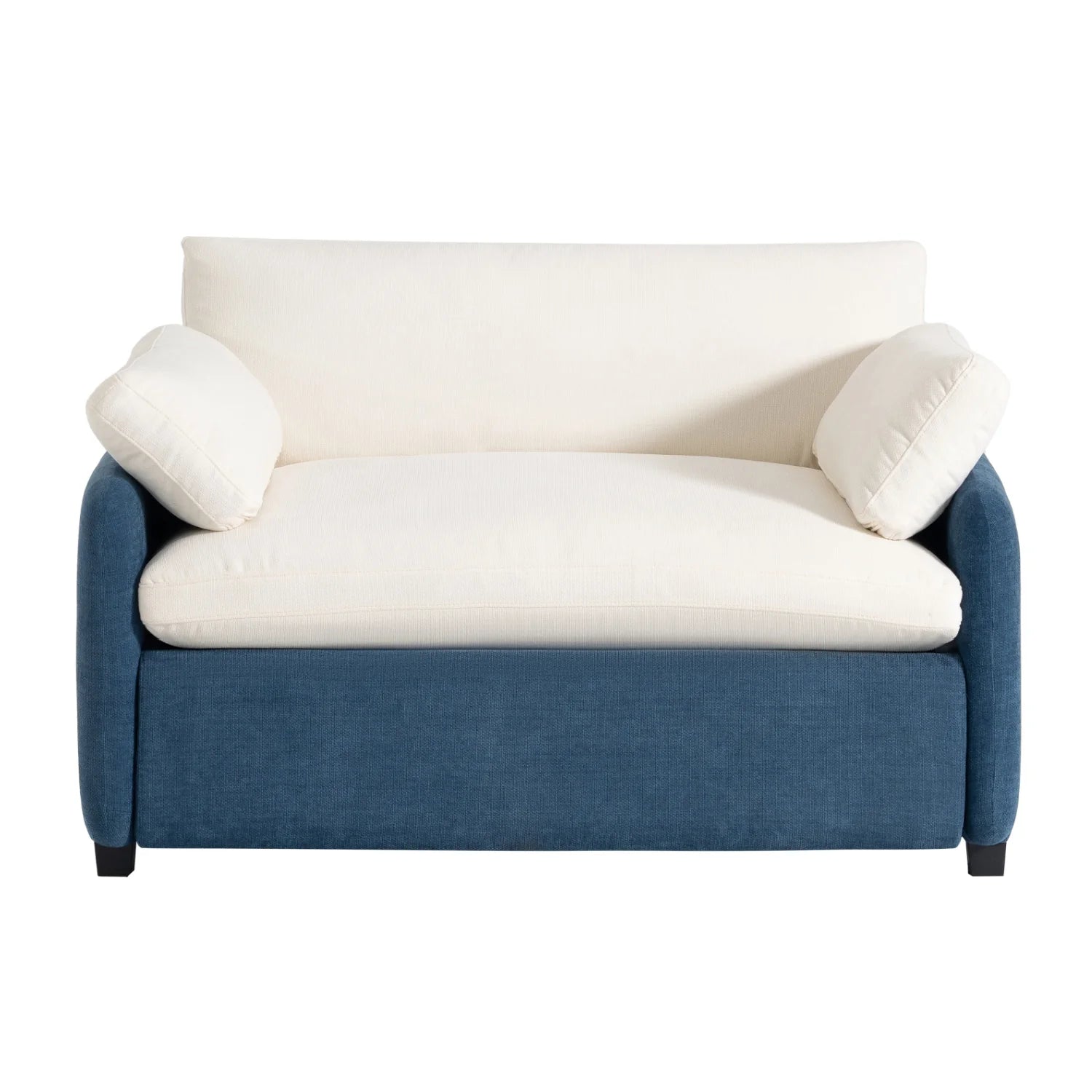 Luxury Blue Chenille Oversized Armchair European Style for Villa