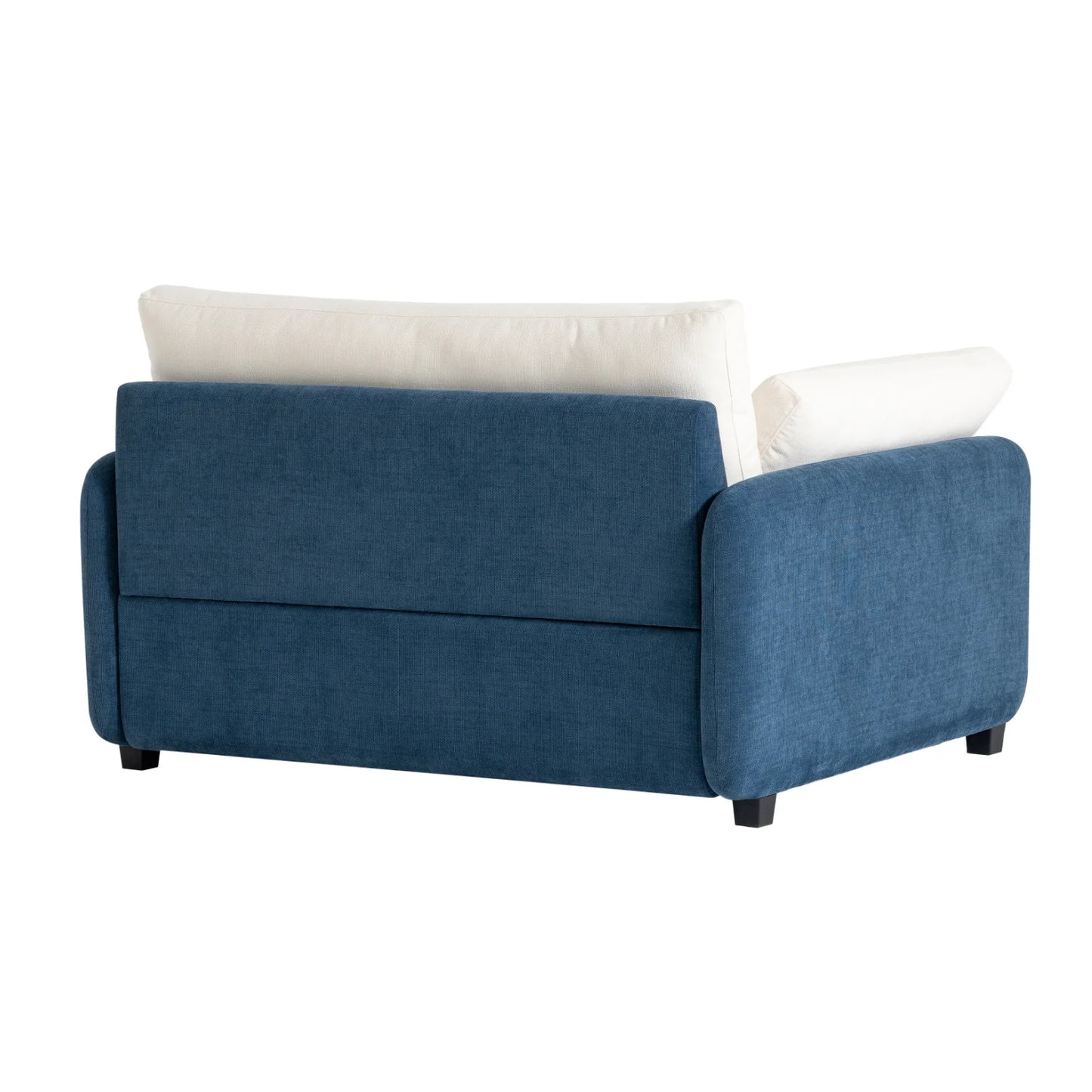 Luxury Blue Chenille Oversized Armchair European Style for Villa