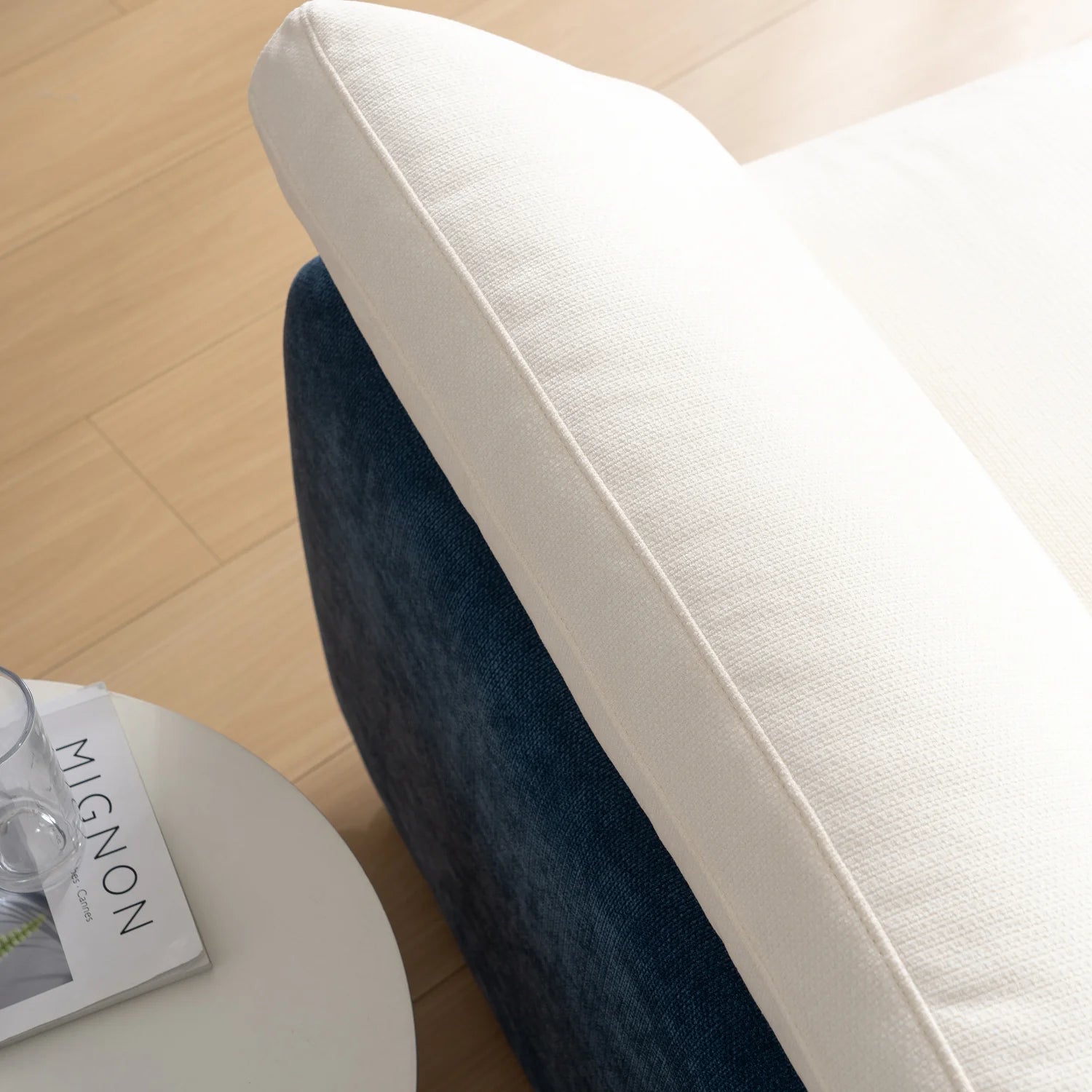 Luxury Blue Chenille Oversized Armchair European Style for Villa