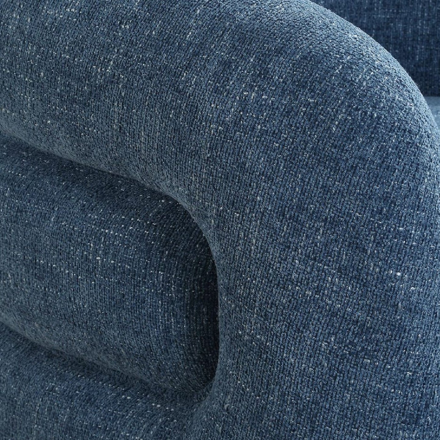 Luxury Blue Chenille Swivel Accent Chair European Style for Villa