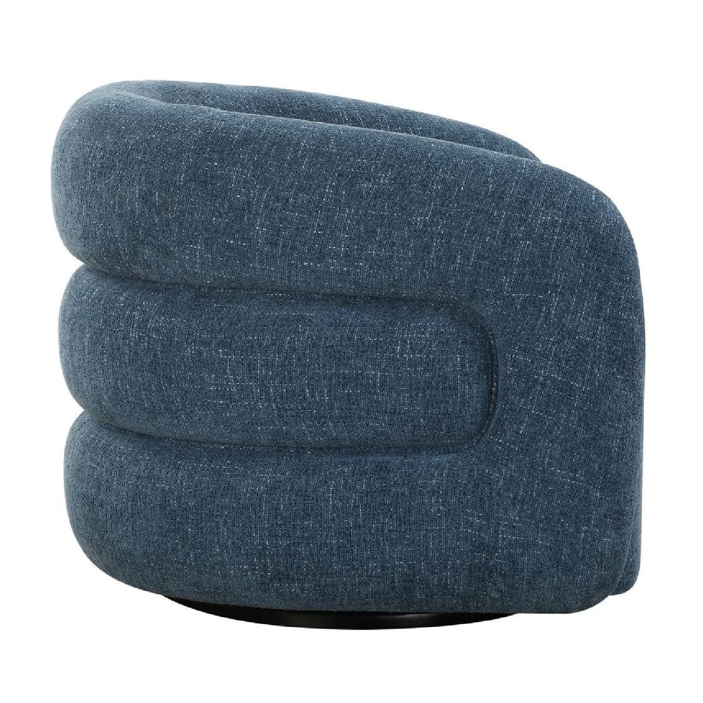 Luxury Blue Chenille Swivel Accent Chair European Style for Villa