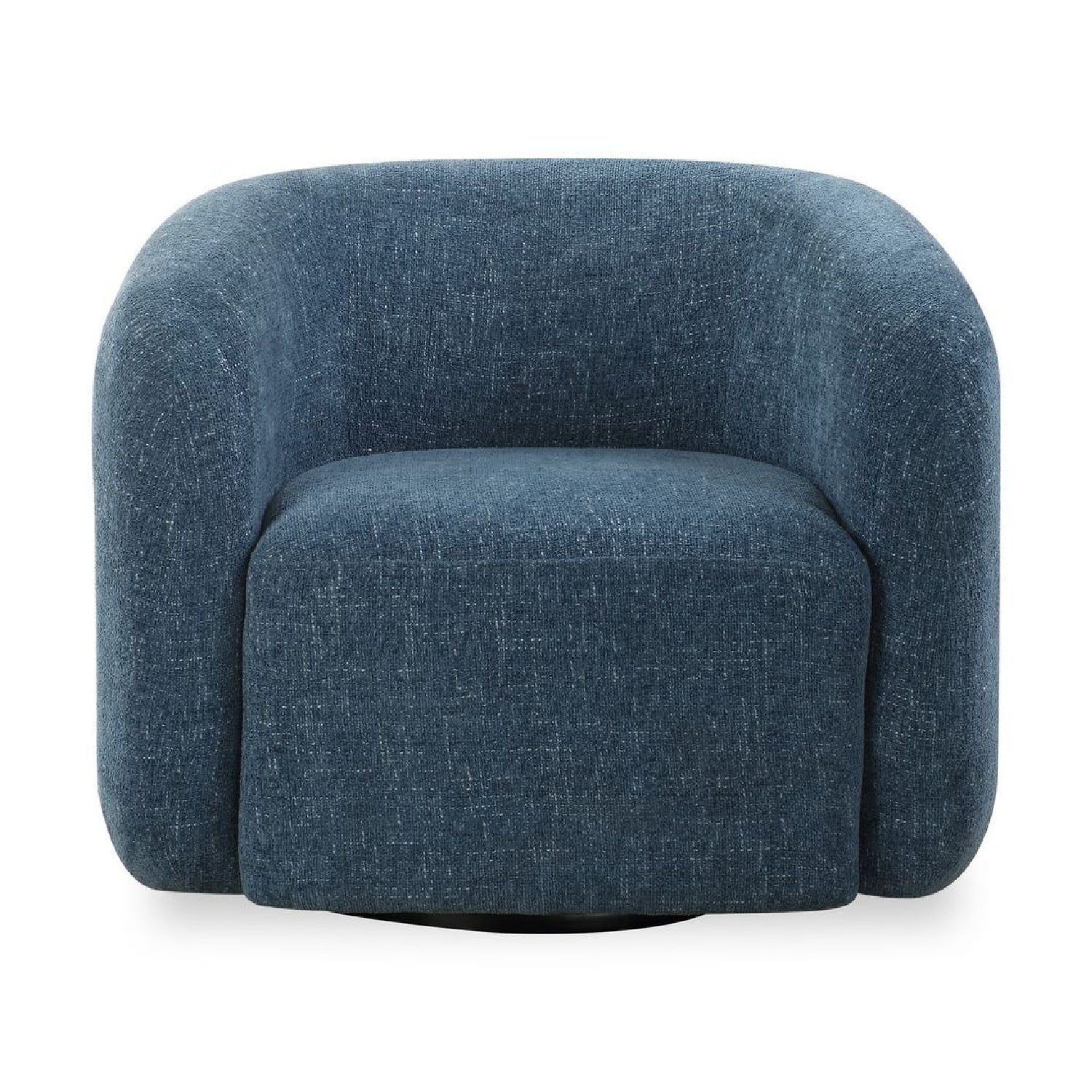 Luxury Blue Chenille Swivel Accent Chair European Style for Villa