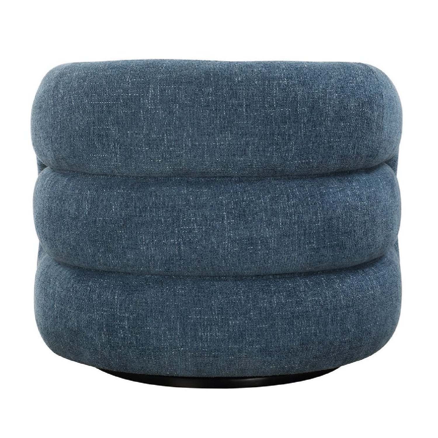 Luxury Blue Chenille Swivel Accent Chair European Style for Villa