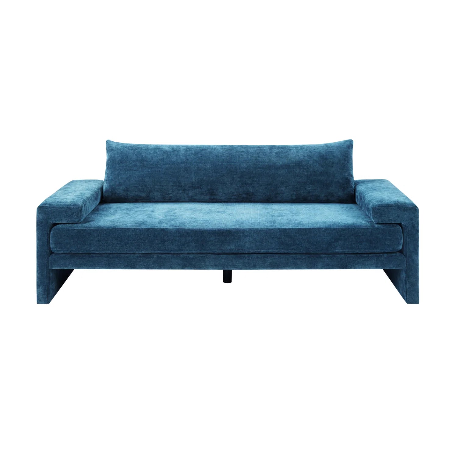 Luxury Blue Chenille Three Seater Sofa Modern Italian Style for Villa