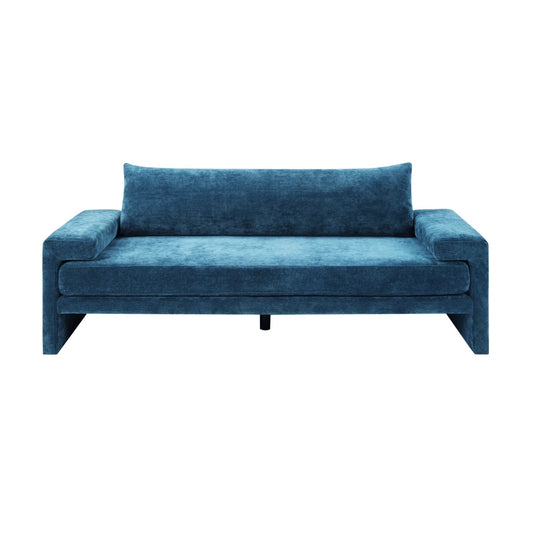 Luxury Blue Chenille Three Seater Sofa Modern Italian Style for Villa