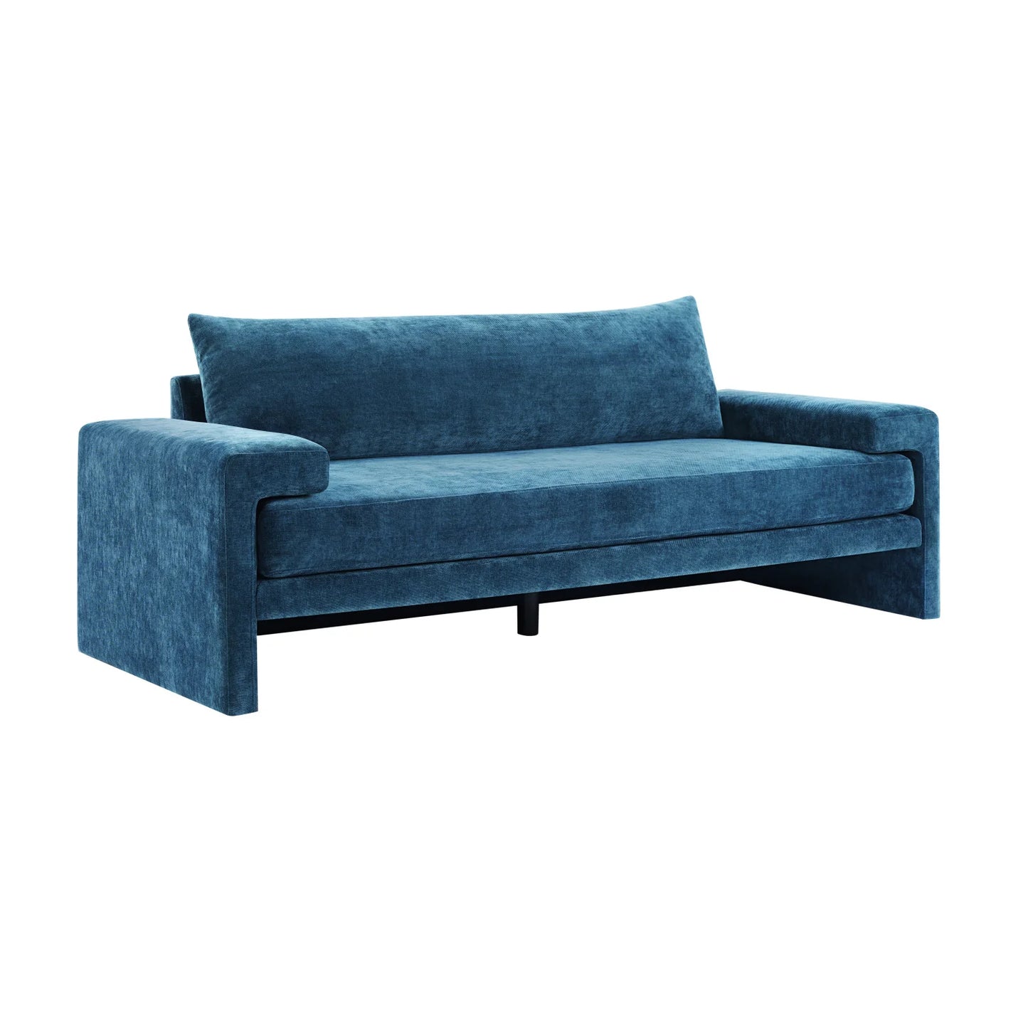 Luxury Blue Chenille Three Seater Sofa Modern Italian Style for Villa