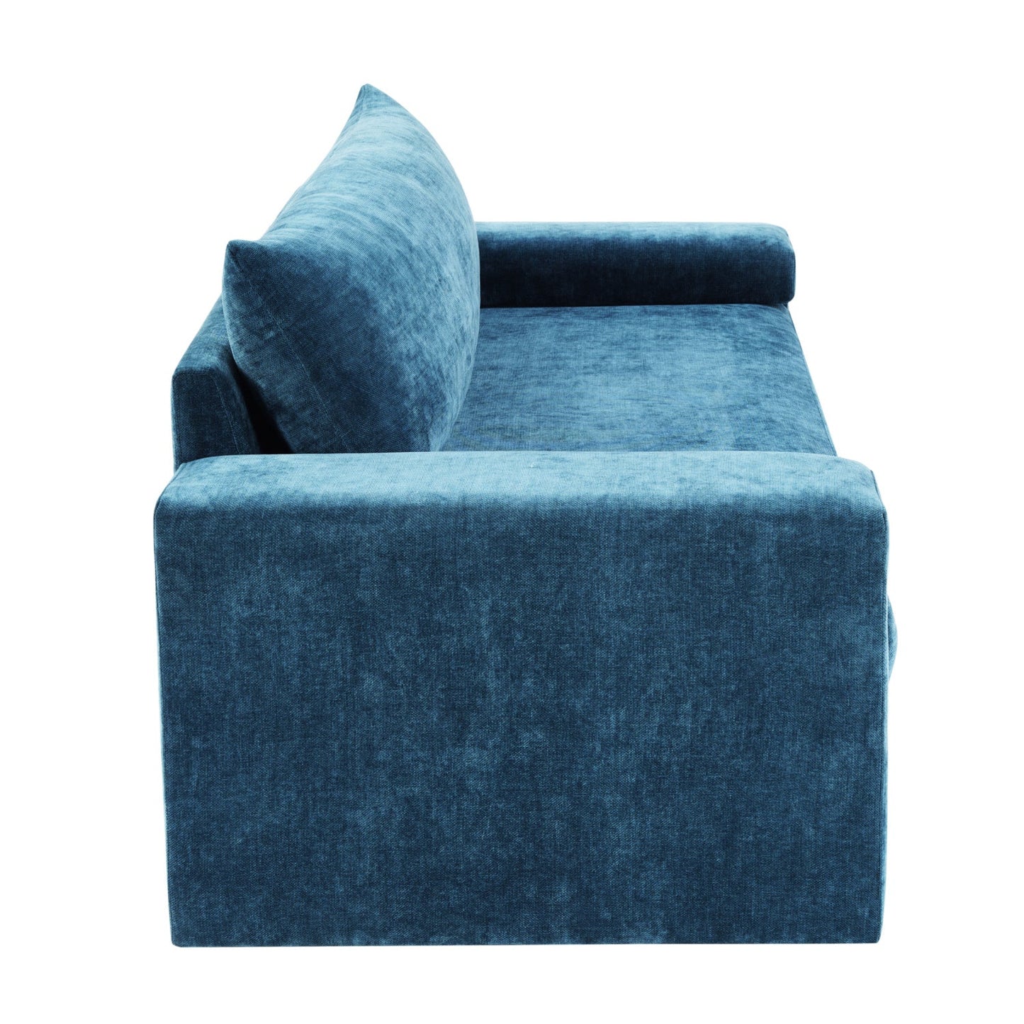 Luxury Blue Chenille Three Seater Sofa Modern Italian Style for Villa